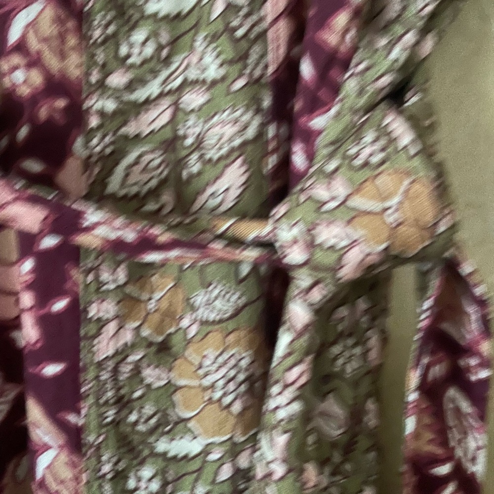 NWOT! Free People Bali Boho flare pants. Color multi reds and greens. Sizes: M,L - Picture 4 of 14